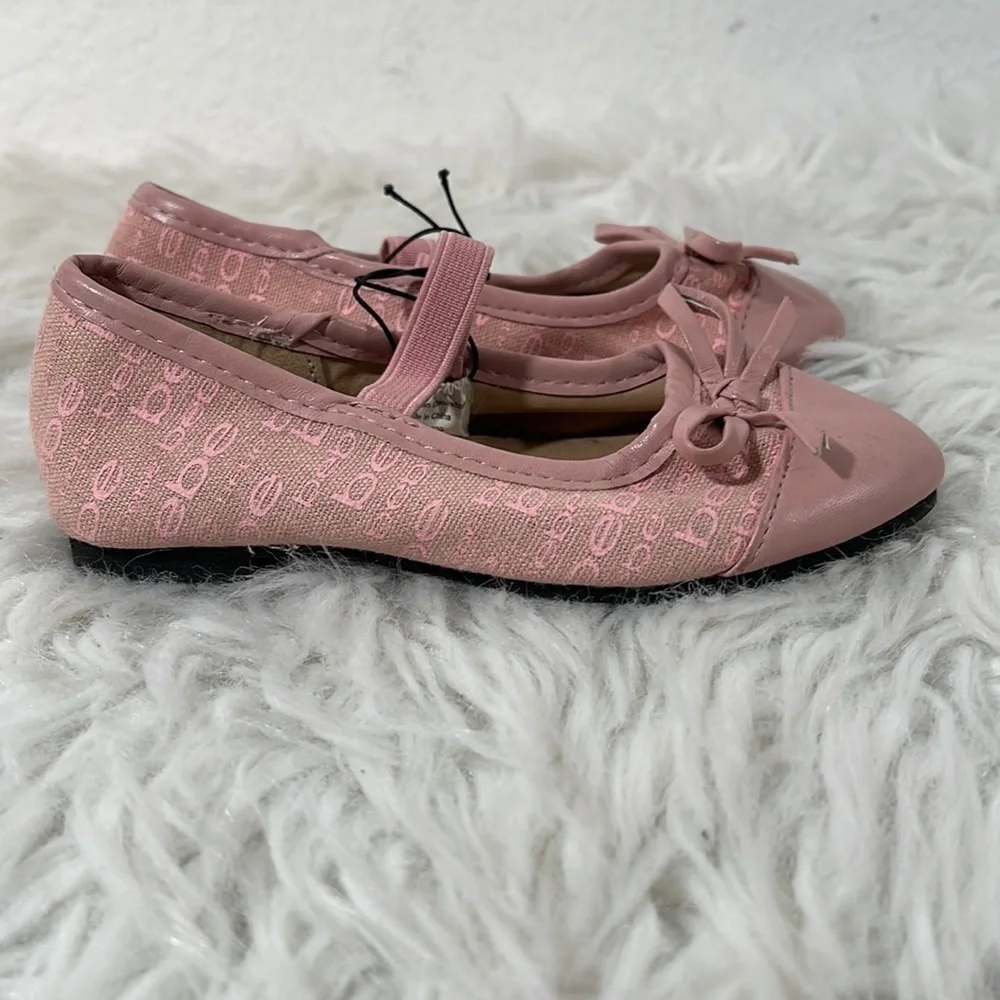 BEBE Girls Ballerina Flats Pink Slip On Shoes Size 8 New